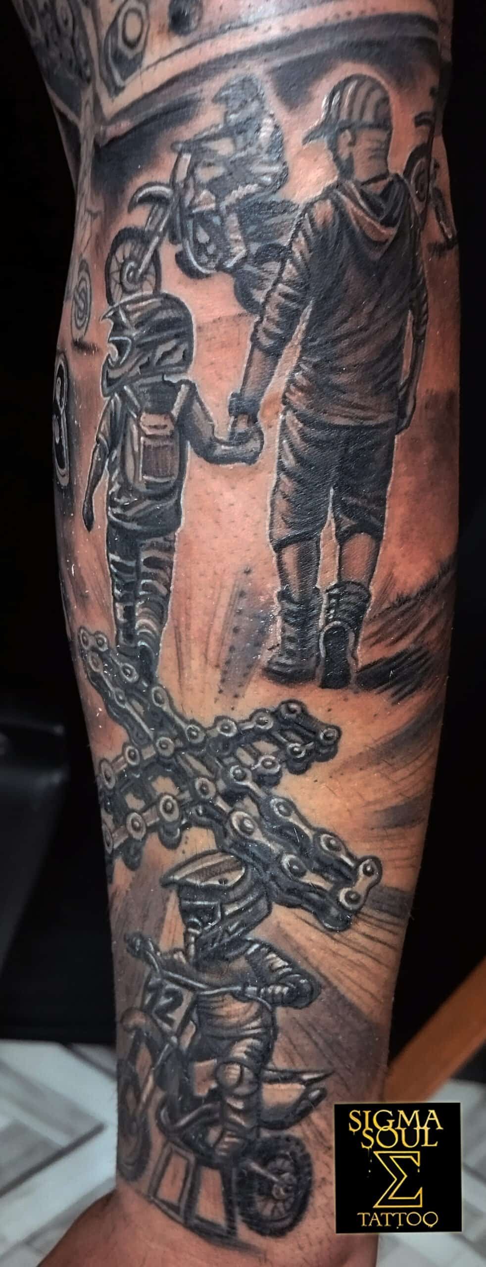 tatuaje de motos padre e hijo sigma soul carmona