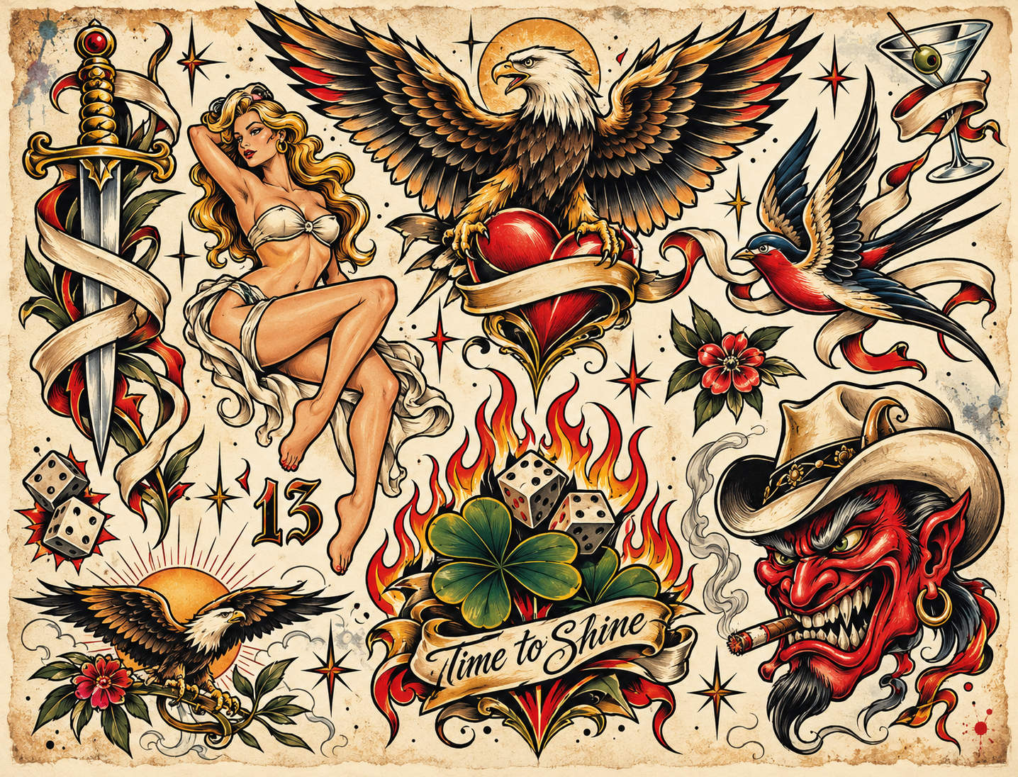 Lámina de tatuajes Suerte Salvaje de Sigma Flash